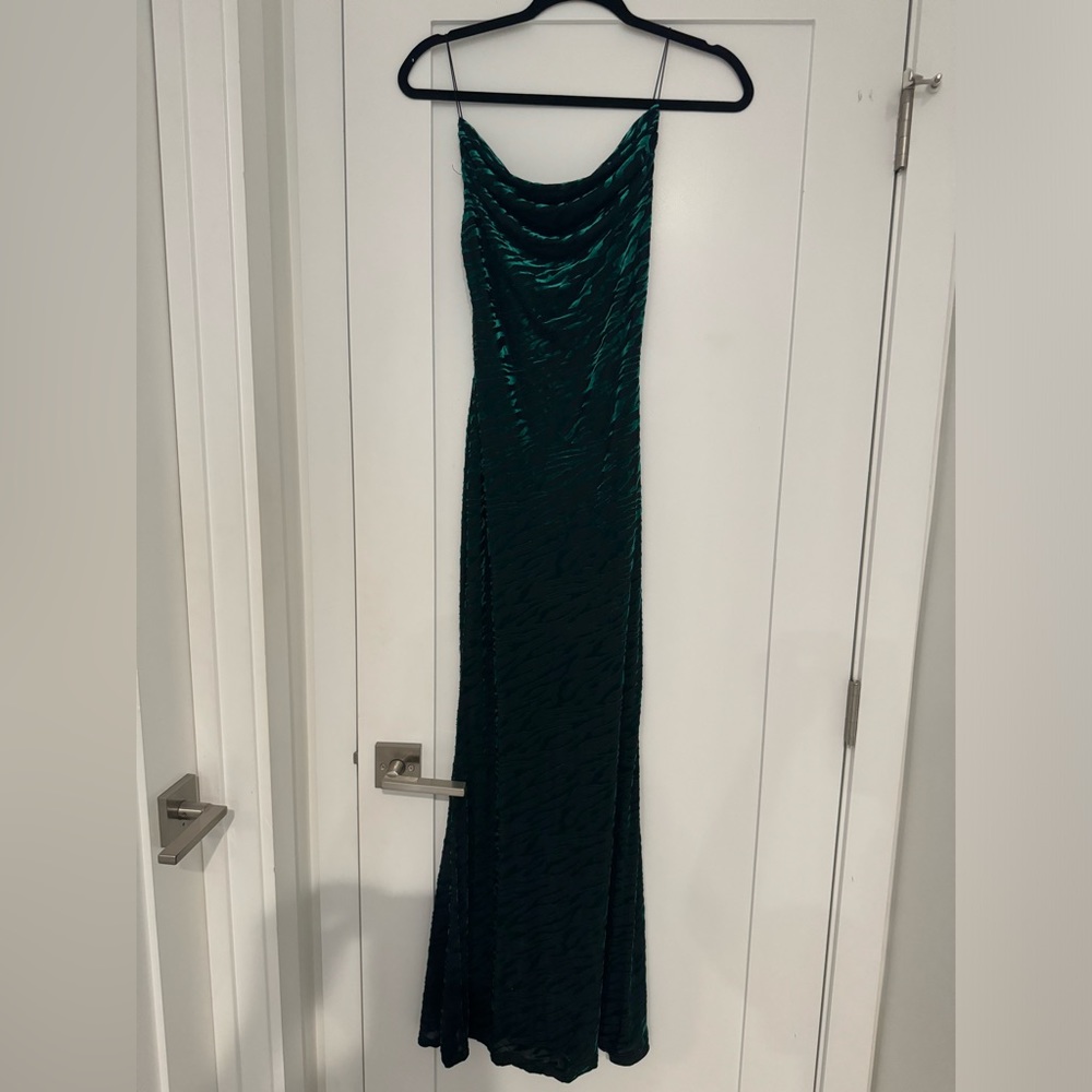Green leopard print dress runway the label